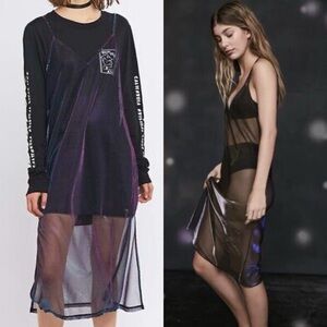 Urban Outfitters Out From Under Iridescent Mesh Dress Holiday Slip size XS NWT
